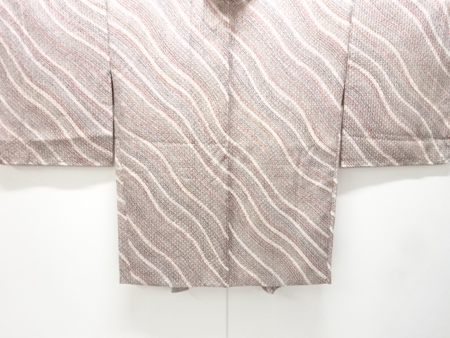 未使用品　絞り　ふくれ織　斜め縞模様羽織